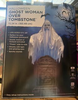 6 foot tall ghost over tombstone Halloween decor. No trades cash only