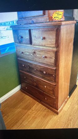 Solid Pine Wood Tall Dresser Chest of Drawers