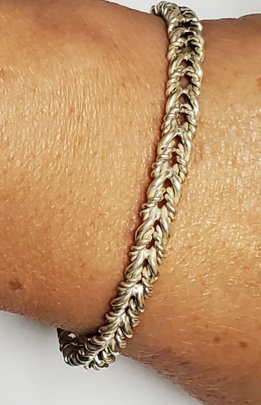 アクセサリー Vintage Silver 925 Multi Links Bracelet Vintage 925 Sterling Silver Interlocking Multi Link Chain Bracelet