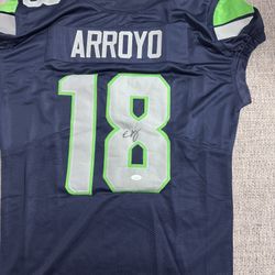 Elijah Arroyo Signed Autograph Custom Jersey - JSA Coa Sticker Only -Seattle Seahawks