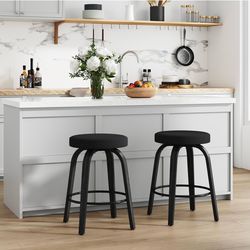 2 brand new black swivel bar stools