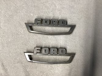 1961-67 Ford Pickup Truck Side Hood Ornament Emblem Pair C4TB-6A652-B