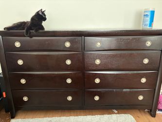 Dark Wood Dresser / Chest Set