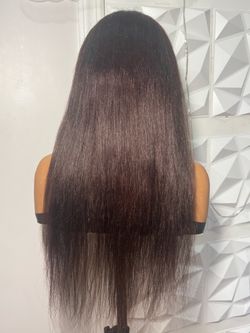 22 Inch 100% Human Hair Brown Wig Glueless Kinky Natural Texture Wig for Women