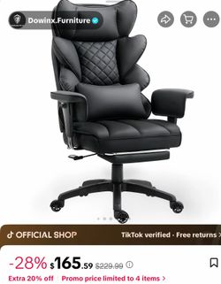 Executive office gaming chair w/ footrest