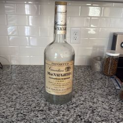 Vintage Canadian MacNaughton Whiskey Bottle Large