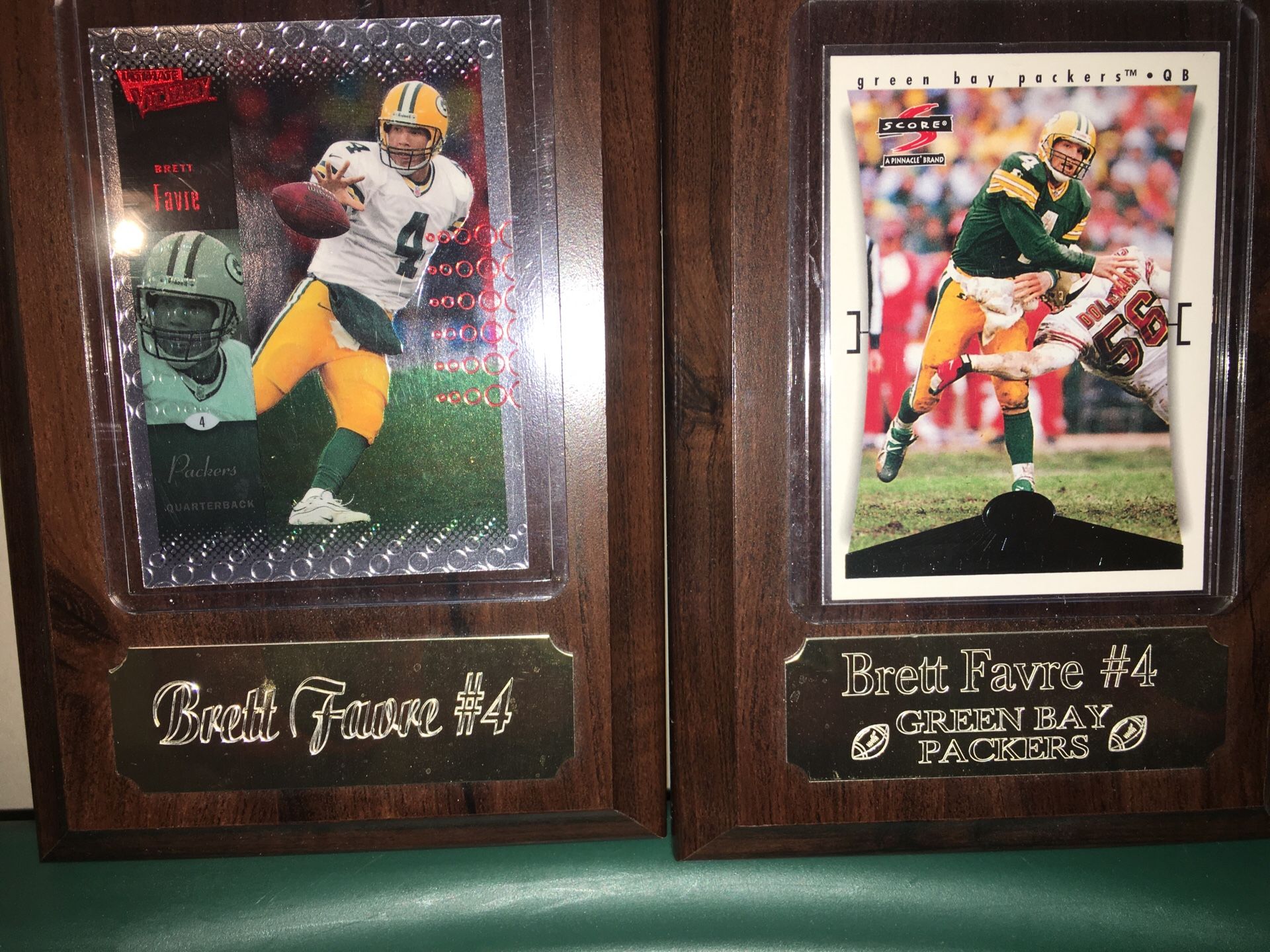 Brett Favre football card plaques