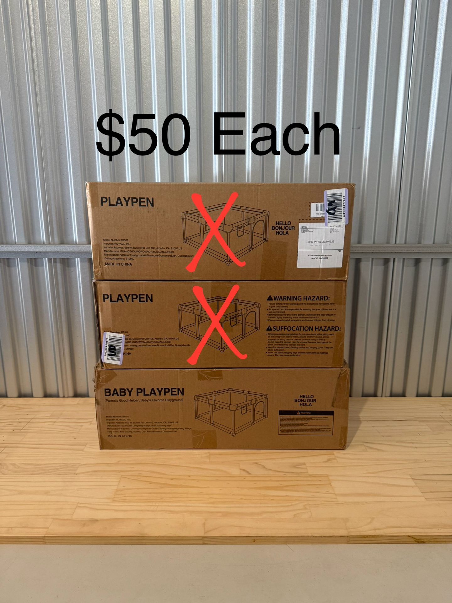 NEW BLACK Baby Playpen For Babies Toddlers Play Yards Safety