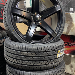 24 Inch Black Wheels Rims Tires Sensors Mounted Balanced Ready to roll