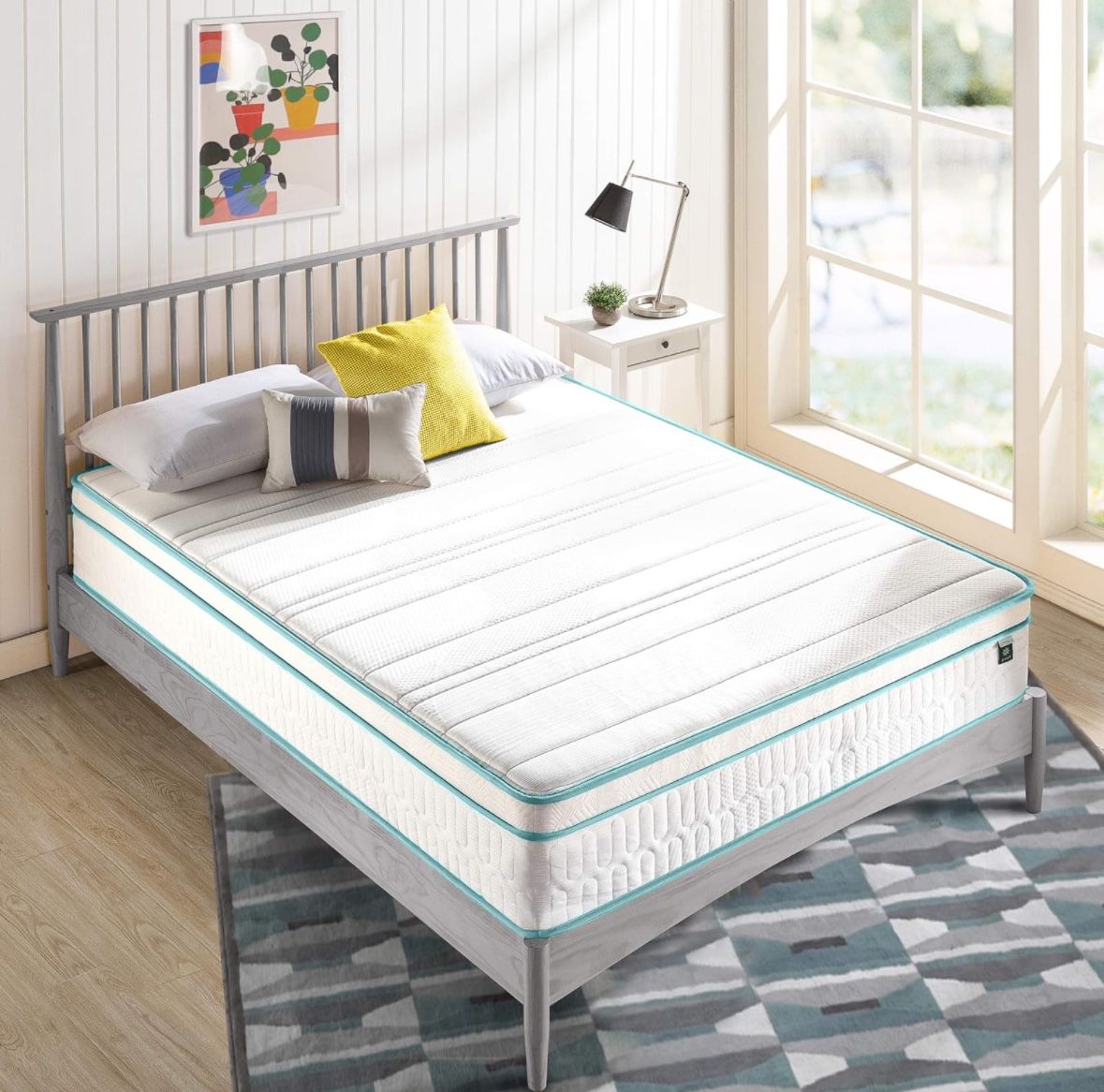 Zinus Queen Size mattress and frame 
