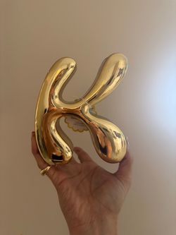 Gold Balloon Letter K Decoration