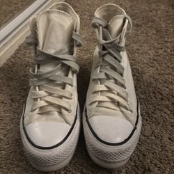 High Top Platform Beige Converse
