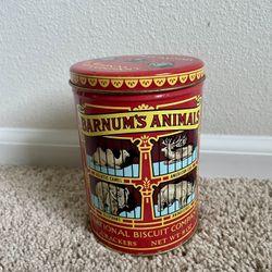 Vintage 1979 Nabisco Barnum's Animals Cracker Tin can Replica Of 1914 Design