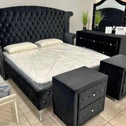 New 4pc Bedroom Set In Box 📦 Buy Now Pay Later $39 Down No Credit Needed