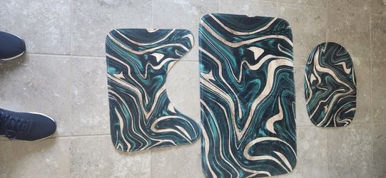 Green and  gold Power Room.rug Set