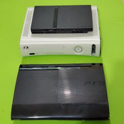 PlayStation 3, PlayStation 2 Slim And Xbox 360 White For Repair/Parts. PS3 And Xbox Powers On