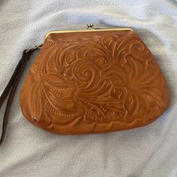 Brown Leather clutch 