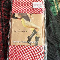 Leg Avenue Women's Fishnet Pantyhose And Opaque Thigh Highs Bundle