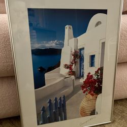 Mid century Greece print by George meis with high end frame