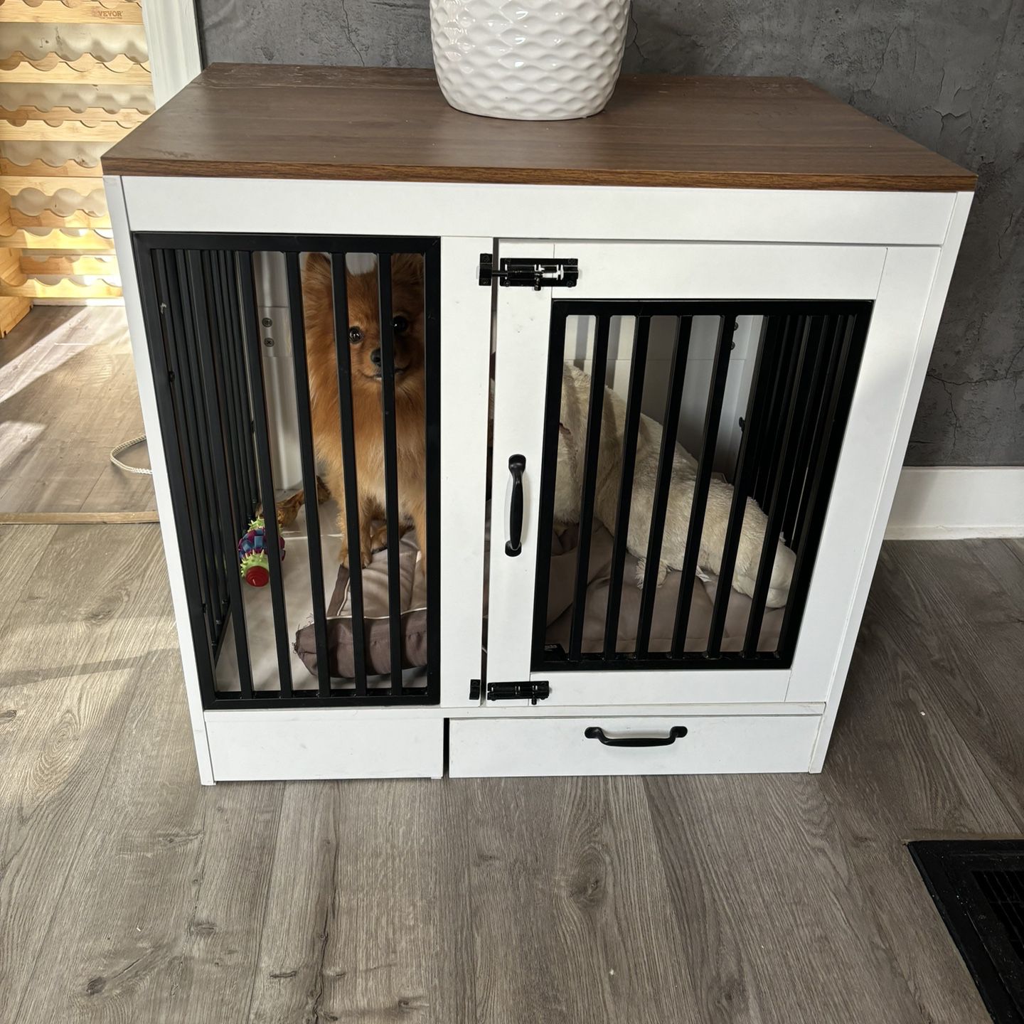 Dog Cage And Cabinet 