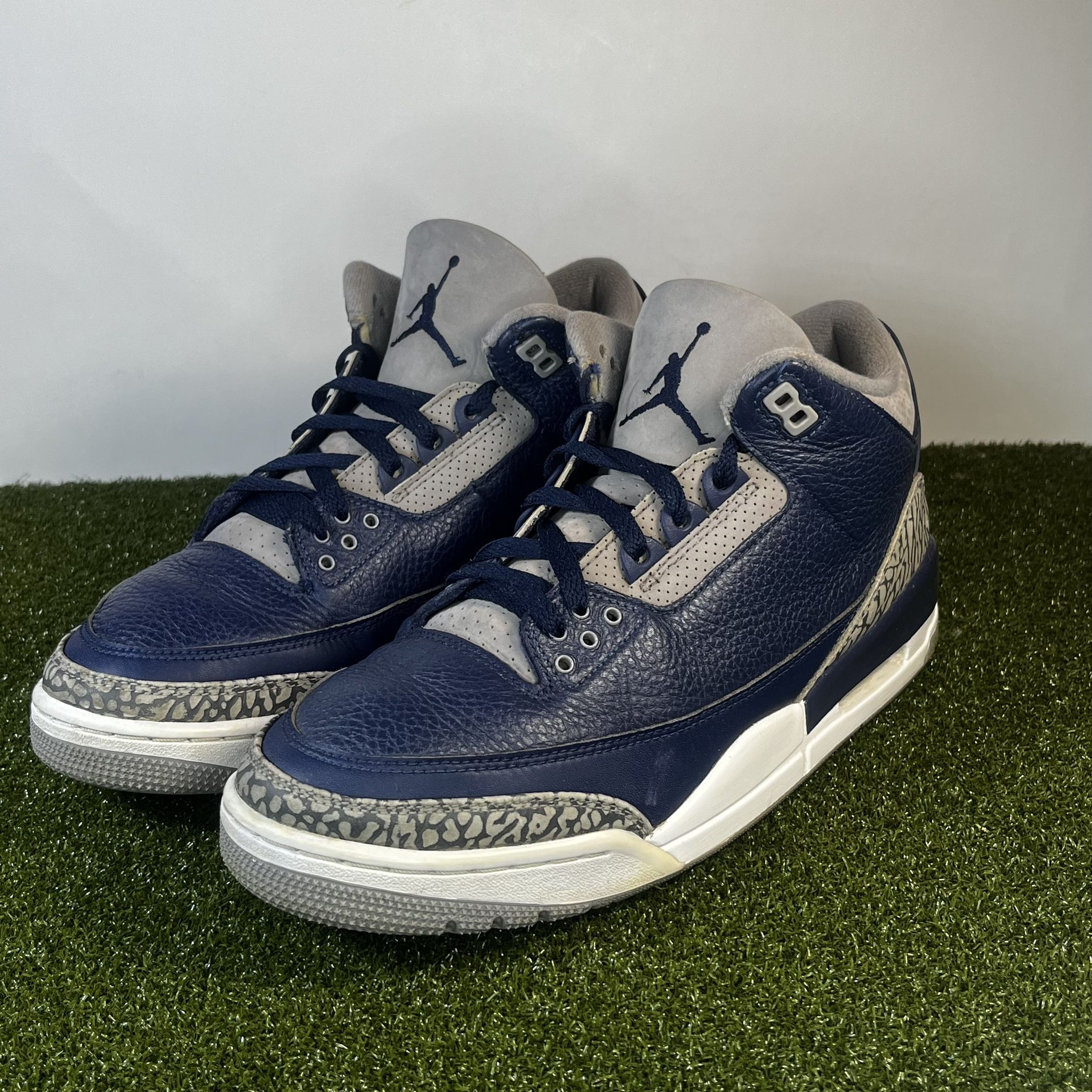 Nike Air Jordan 3 Retro Georgetown Blue Grey Cement CT8532-401 Mens Size 10