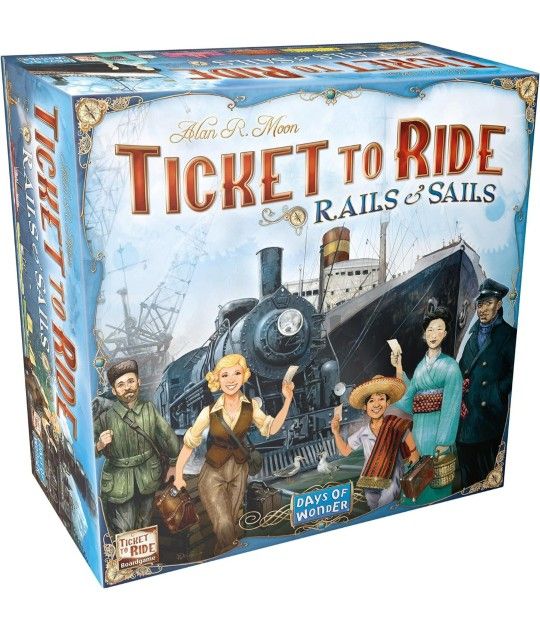 Ticket to Ride Rails & Sails Board Game - Train Route-Building Strategy Game, Fun Family Game for Kids & Adults, Ages 10+, 2-5 Players, 90-120 Minute