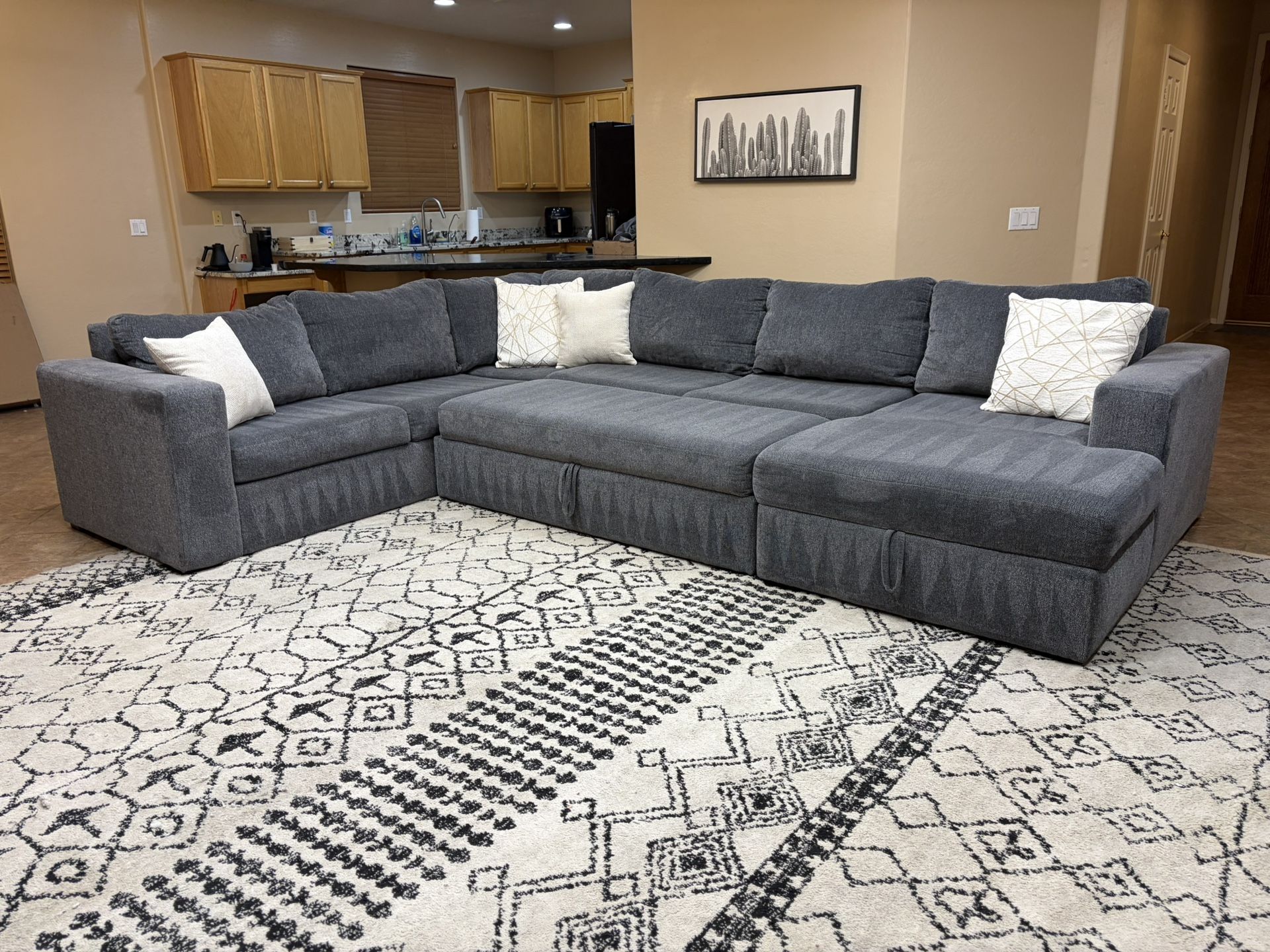 Like New Living Spaces Pullout Sectional