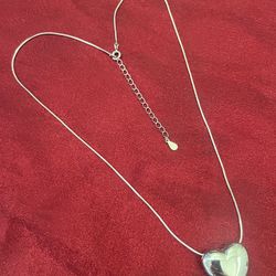 925 Silver Heart Pendant Necklace 18K Gold Fn