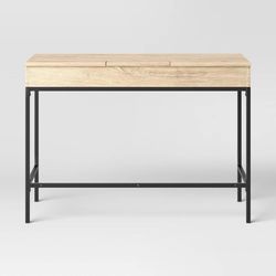 Loring Wood Writing Desk with Drawers and Charging Station - Threshold brand from Target