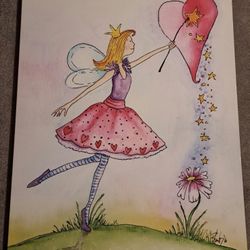 Stupell Industries The Kids Room by Stupell Ballerina Fairy with Heart Rectangle
24" wide x 31" high
