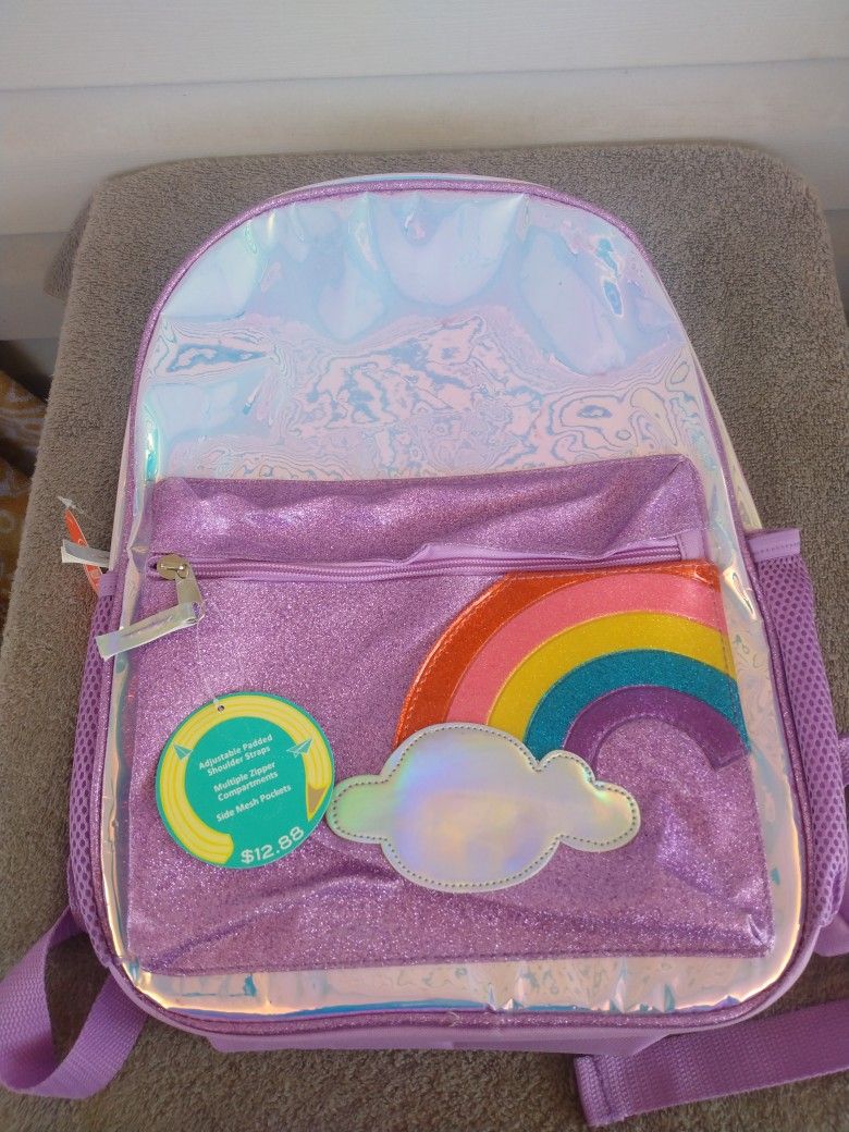 Wonder Nation 16" Foil Rainbow Backpack