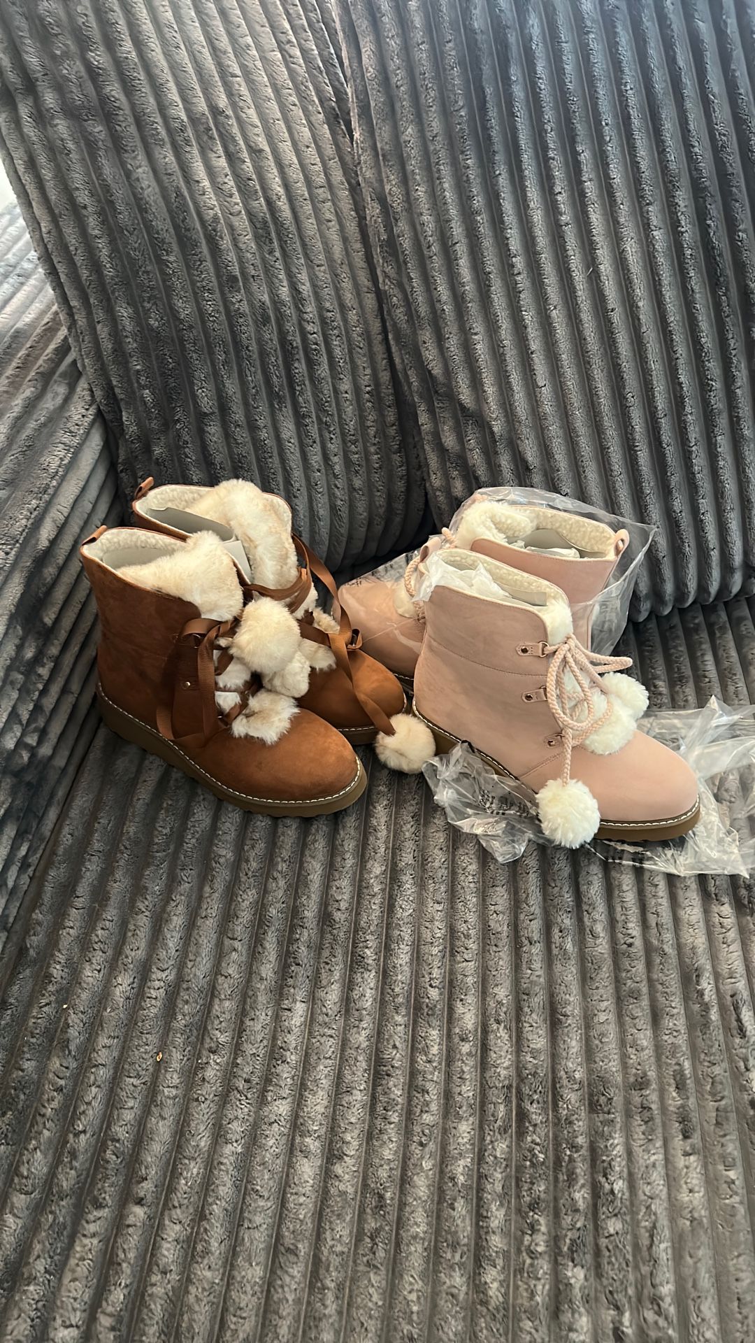 Boots / Booties Cognac And pink (2-for $15)