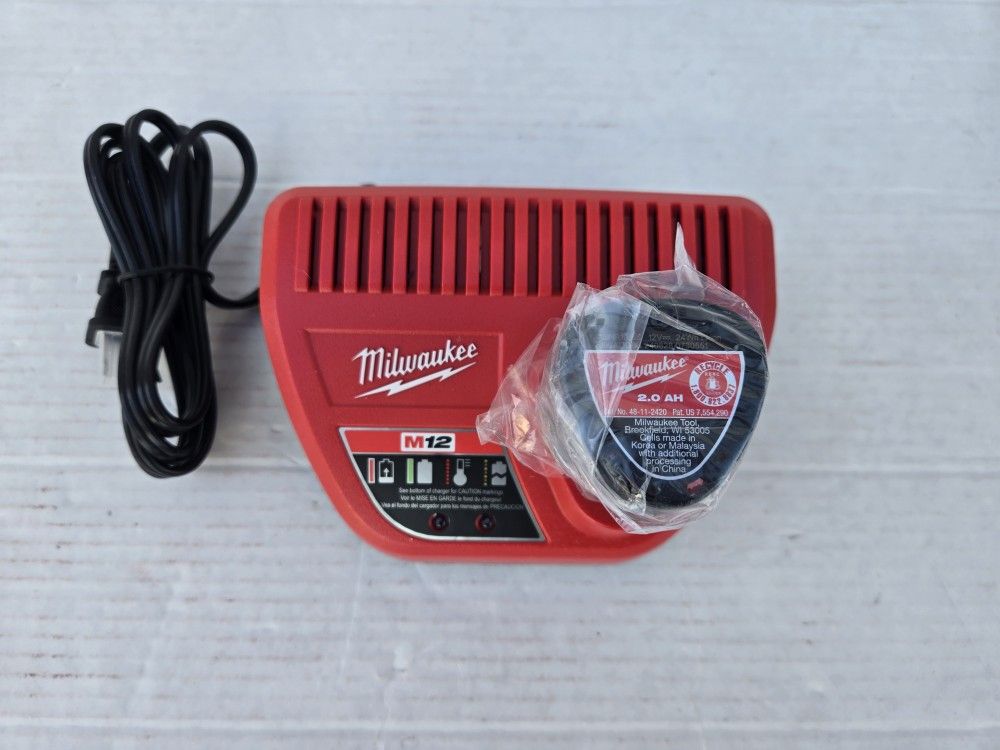 Milwaukee M12 12-volt Cp2.0ah Battery With Charger 
