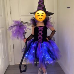 Tutu Dreams LED Witch Dress for Girl Halloween Costume Size 6-7-8 