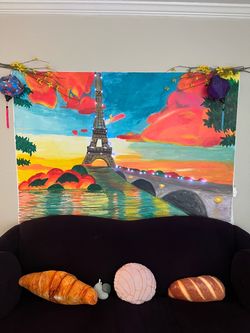 French Painted Wall Mural