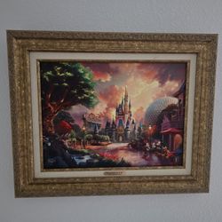 Walt Disney World - Four Parks One World Framed Canvas by Thomas Kinkade