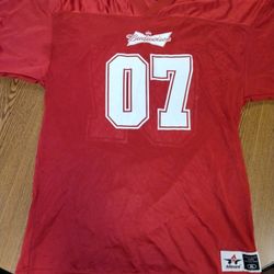 Budweiser #07 Alleson Athletic Mens Red Football Jersey Size Xl