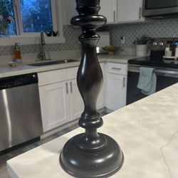 One Pottery Barn Pottery Barn Turned Wood pillar or taper candle stand holder.