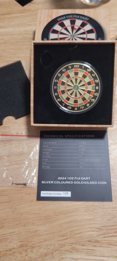 1 Oz Silver Dartboard