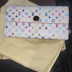 Louis Vuitton x Murakami Monogram Multicolor Sarah Wallet White