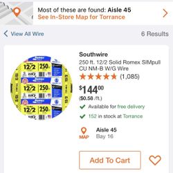 Solid Romex 250 Ft Wire