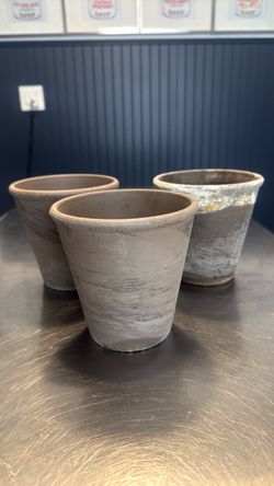 Set of 3 Rustic Terra Cotta Pots
