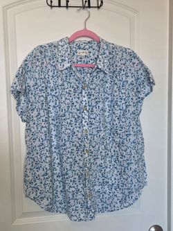 XL Wunderly Floral Button-Down Short Sleeve Shirt