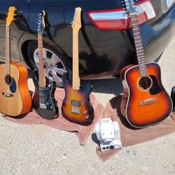 Aria 12 String Aucistic  1956, Yamaha Electric Etc Lot Of Guitars