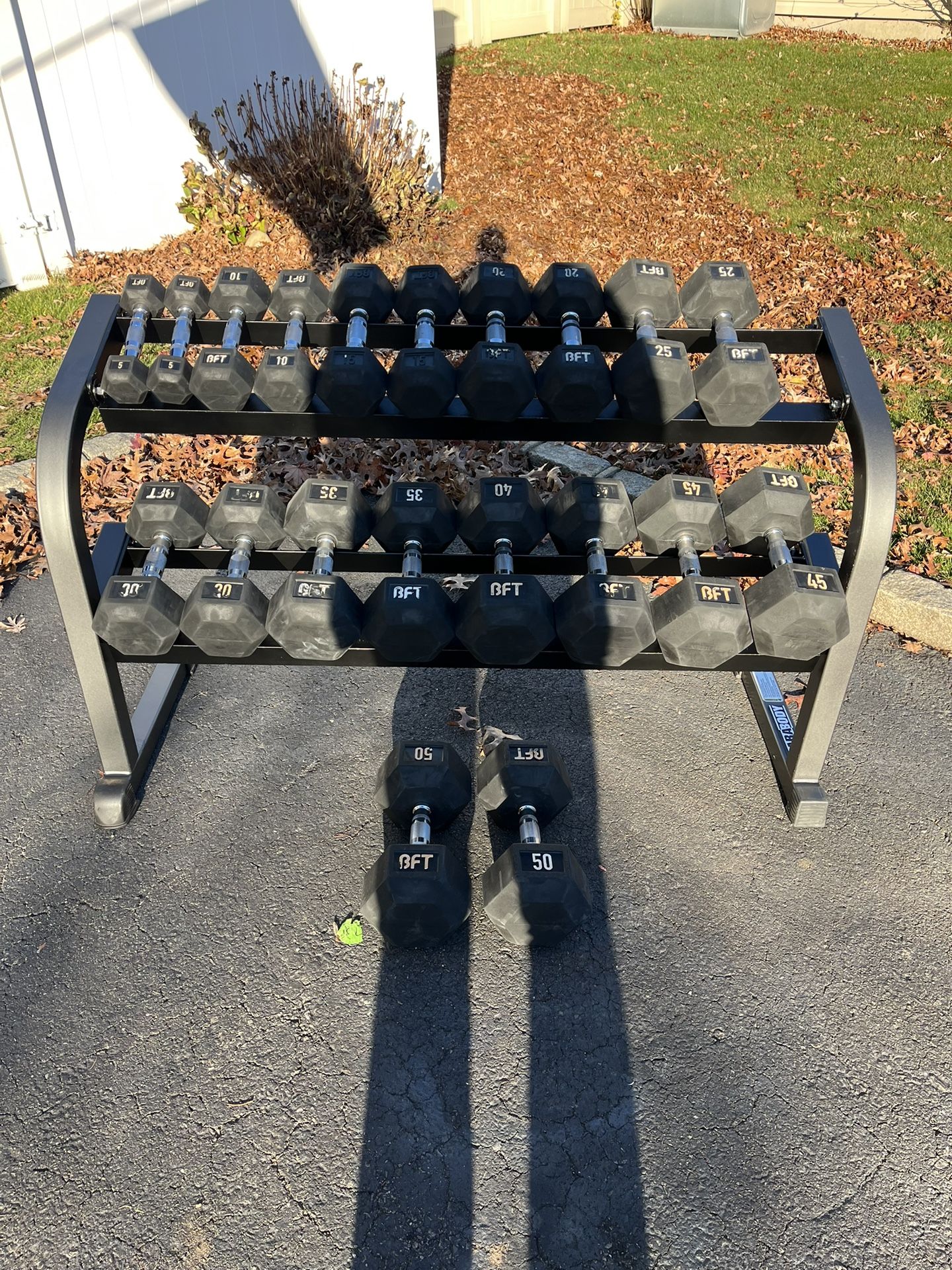  Ultimate Home Gym Upgrade! Professional Rubber Hex Dumbbells & Parabody Rack Set (5-50 lbs) 🔥