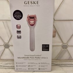 GESKE SmartAppGuided Skincare Revolution. MicroNeedle Face Roller 9 in 1 tools and brushes new. 