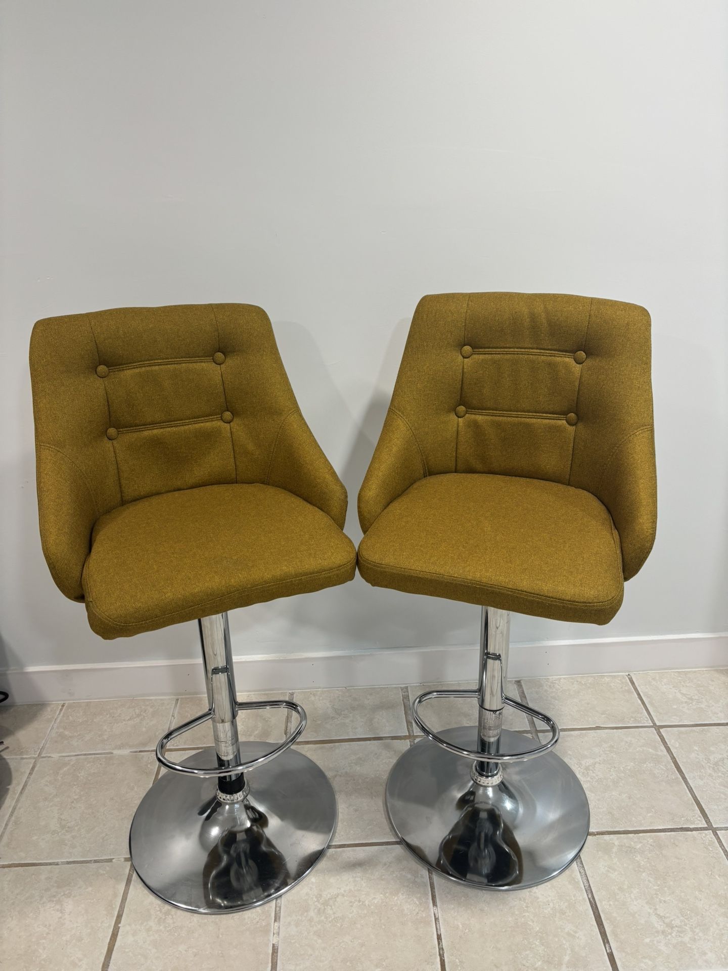 Mustard Yellow Counter High Stools