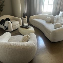 Couch + 2 Chairs + Coffee Table + Pillows And Accessories