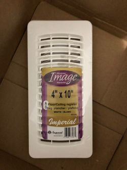 MPERIAL RG1292 FLOOR REGISTER, 4 IN H X 10 IN W, HIGH-IMPACT POLYSTYRENE, WHITE