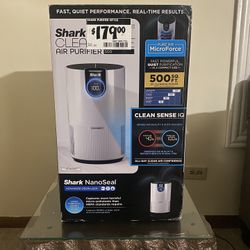 Shark True Console 500 sq. ft. HEPA Filter Air Purifier and Cleaner in Whites with Nanoseal, Cleansense IQ and Odor Lock